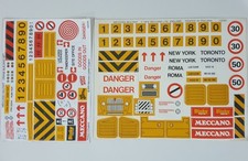 ORIGINAL 1976 COMPLETE SET OF  DECALS / TRANSFERS FOR MECCANO CRANE BUILDING SET