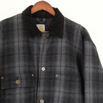 Carhartt Chore Coat Vintage Ombre Wool Jacket / Black Gray Coverall