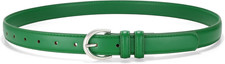 Women Leather Belt for Jeans Pants Fashion Ladies Skinny Belt for Dresses Thin B