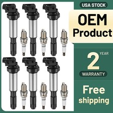 6X Ignition Bobinas & Iridium Spark Plug For BMW 325i 328i 330i 530i X3 X5 X6