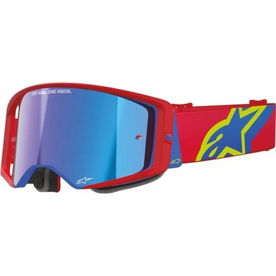 Alpinestars Supertech Corp ABS-V Goggles | Red Blue/Blue Mirror