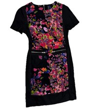 W118 by Walter Baker Small Dress Pockets Sheath Floral Zipper Knee Length M25
