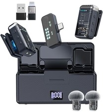 Mini Wireless Lavalier Microphone for iPhone,Android Lapel Mic with Charging ...