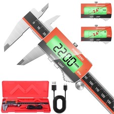 Preciva Rechargeable Backlit Vernier Caliper,150mm Digital Caliper,... 
