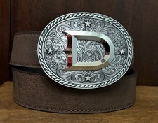 BC Belts Brown Leather Belt Sz 36-37 1.5” Wide Itera “D” Bkl Snaps Read Desc