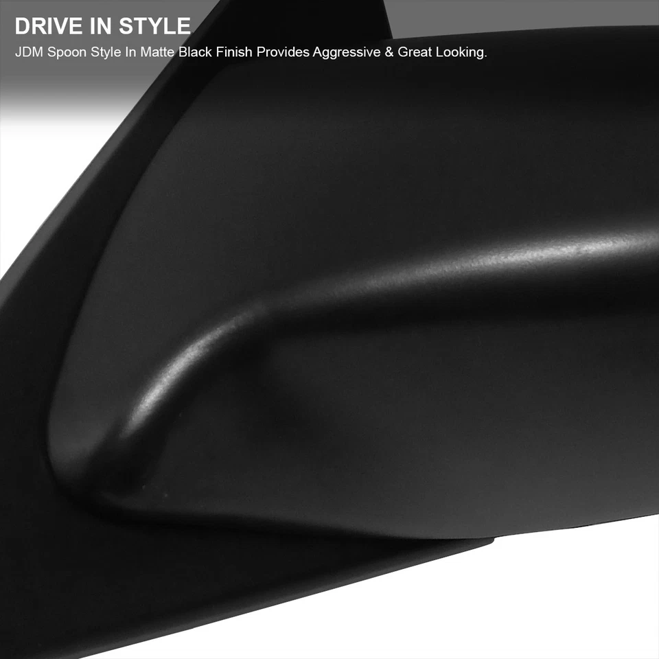 Fits 1996-2000 Honda Civic 2/3Dr Power Adjustable Black Side Mirrors Pair 96-00 Foto 3 de 4