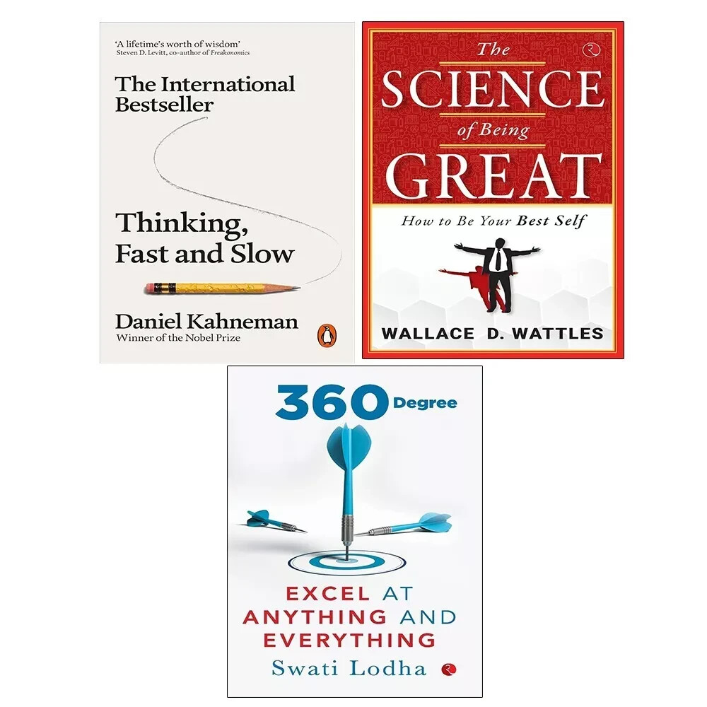 Thinking, Fast Slow,Science of Being Great, 360 DEGREE Swati Lodha 3 Books Set