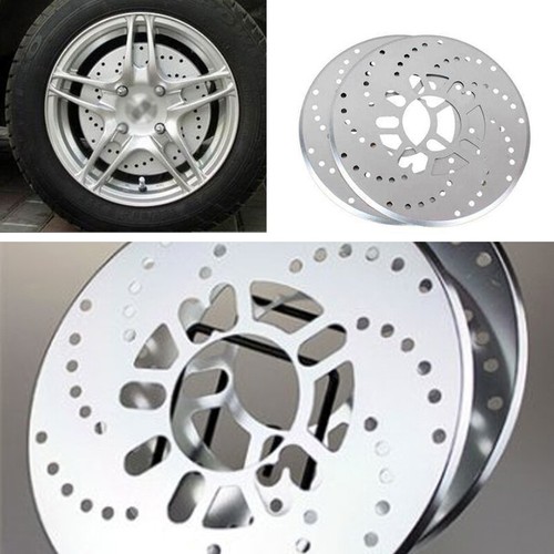 4Piece Silver Aluminum Alloy Cross Drilled Four Wheel Disc Brake Rotor
