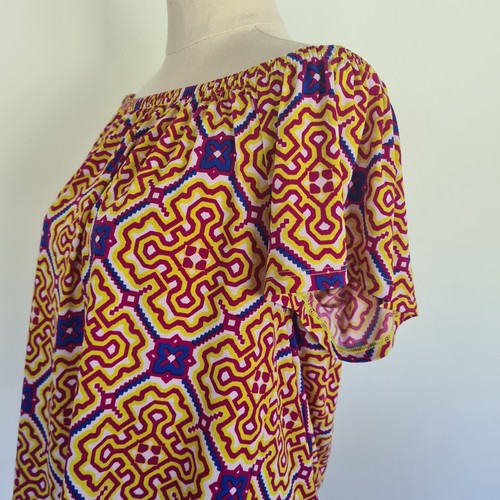 Tigerlily Womens Paldan Off The Shoulder Print Top Size 14 White - Picture 4 of 5