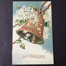 Carte Ancienne Gaufrée PÂQUES Cloche CPA 1906 Postcard PC