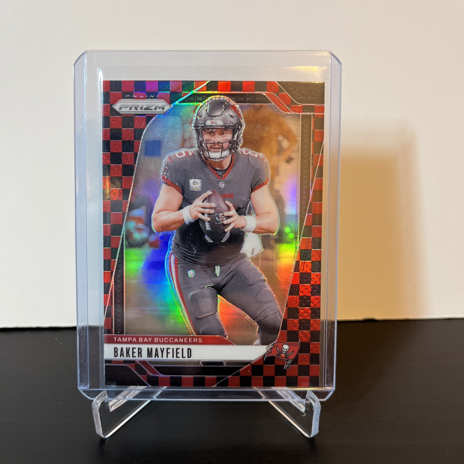 BAKER MAYFIELD 2024 Panini Prizm BLACK AND RED CHECKERBOARD Rare SSP Color Match