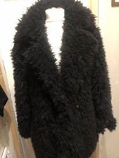 Ladies Atmosphere Brand New Black Soft Teddy Faux Fur Jacket Size 12