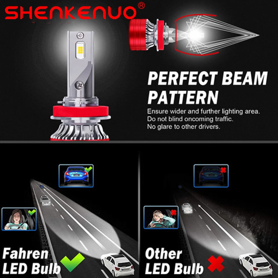 9005+H11+H10 6500K farol de LED branco feixe alto baixo kit de lâmpadas de neblina CSP 6x - Imagem 4 de 4