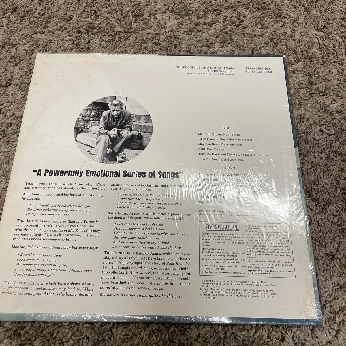 PROTER WAGONER CONFESSIONS OF A BROKEN MAN RCA VICTOR RECORDS VINYL LP  166-50 | eBay