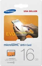 SAMSUNG EVO microSDHC 48MB/s 16GB SD Card