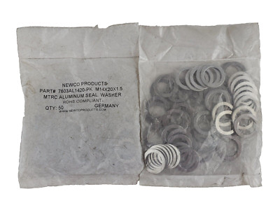 SEALED Newco Products 7603AL1420 M14x20x1.5 MTRC Aluminum Seal Washer Lot of 100
