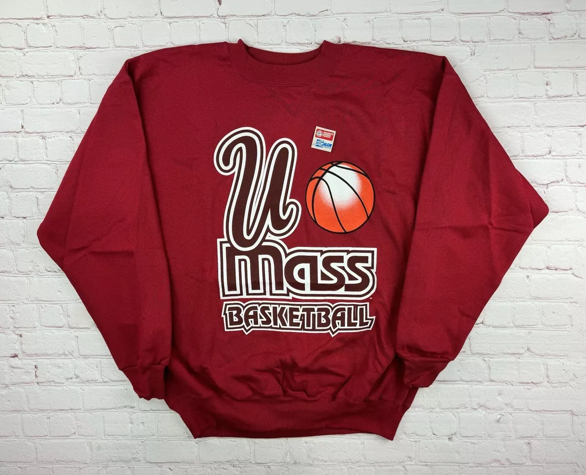 NWT Vtg 90s UMASS Basketball Sweatshirt Crewneck Salem Sportswear