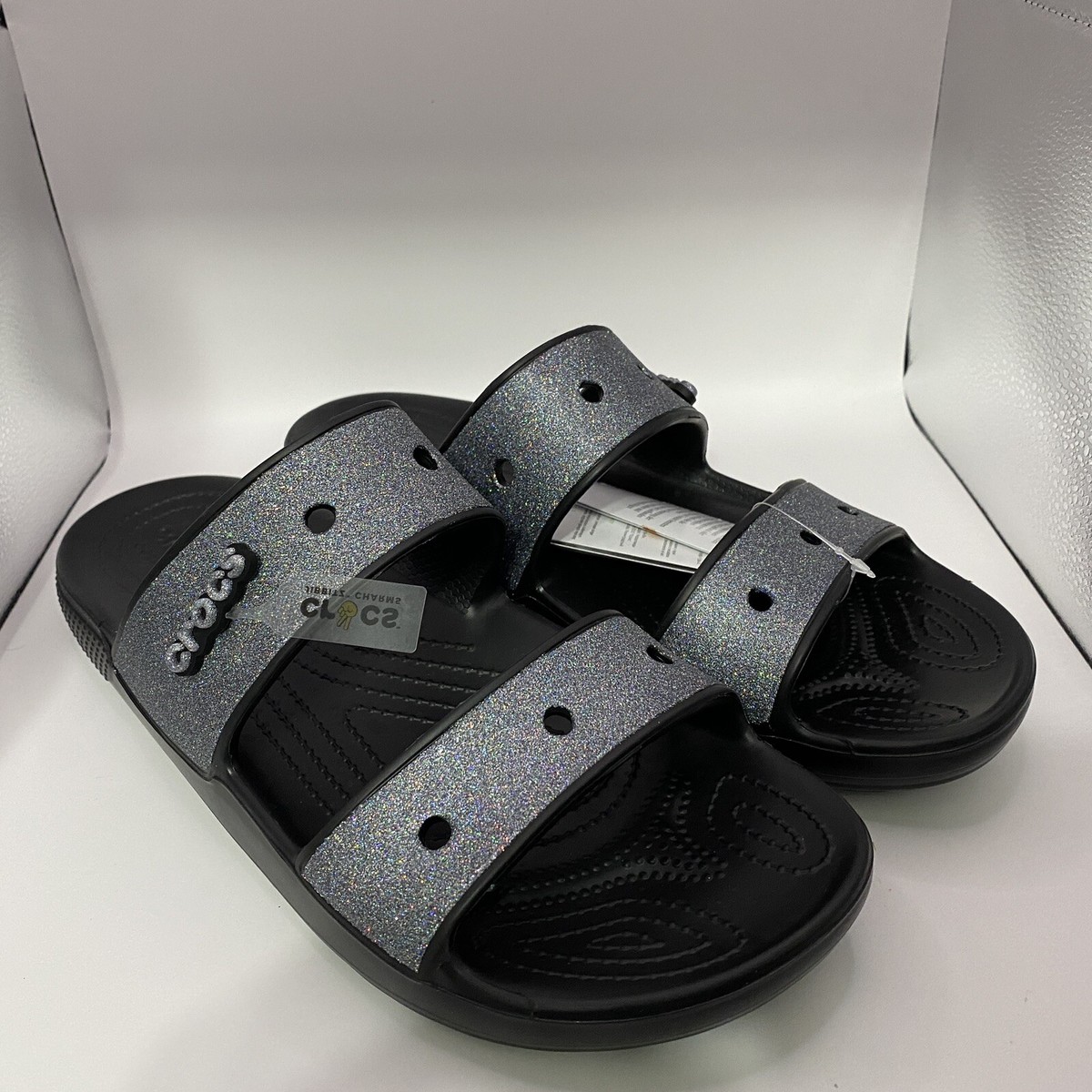 Crocs Shoes Classic Croc Glitter II Sandal Black Men's M12 Slides