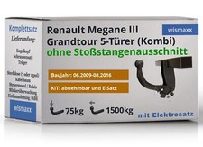 ANHÄNGERKUPPLUNG abnehmbar für Renault Megane 3 Grandtour 09-16 +7pol E-Satz ABE