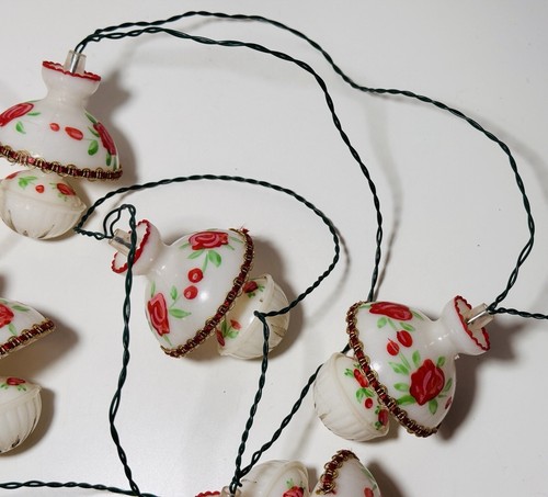 Vintage Italian Miniature Christmas Lights Italy Lamp Rose 3” Rare With Box - Picture 5 of 8