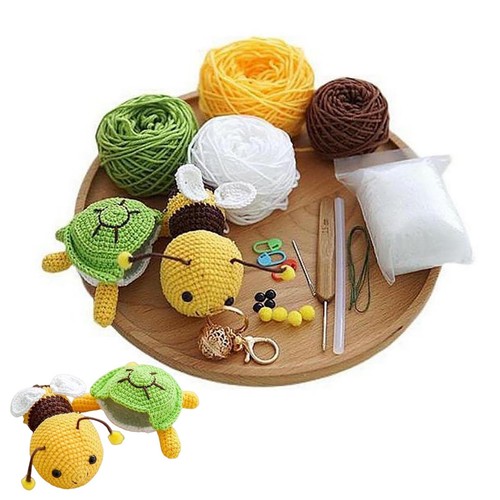 Cute Bee And Turtle Dolls Knitting Crochet DIY Arts Handcraft Kits For