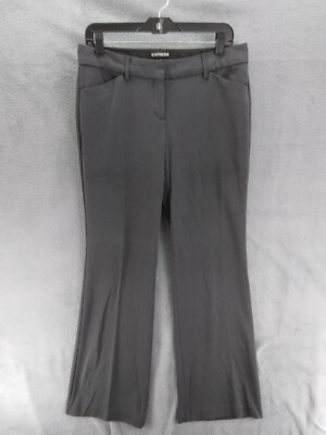 Express Editor Dress Pants Women Sz 6 Gray Mid Rise Straight Leg Pockets