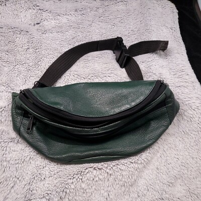 Vintage Faux Green Leather Fanny Pack