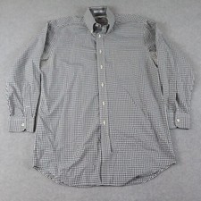Paul Fredrick Shirt Mens 16-32 Non Iron Broadcloth Button Up Plaid Long Sleeve