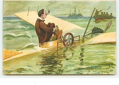 Deluc - Mann im Flugzeug mitten im Wasser - 10211