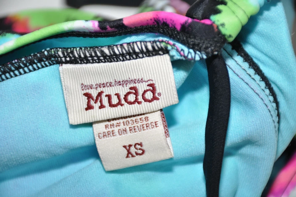 Traje de baño Tankini Mudd Swim Top para mujer talla XS juniors bandeaukini Foto 3 de 4