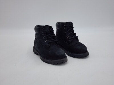 Timberland 6 Inch Premium Black Nubuck Boots TB012807 Toddler's
