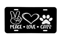 Aluminum License Plate For Cat Lovers Laser Engraved Front Plate