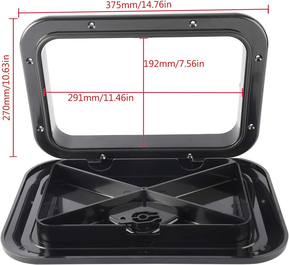 Marine Deck Access Hatch With 180° Lid Hinge And Non-Slip Surface - Foto 3