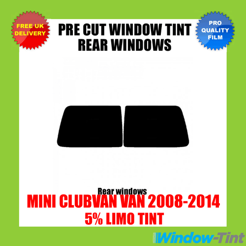 Tinte de ventana precortado para mini furgoneta clubvan 2008-14 5% limusina película de tintado trasero negra - Imagen 1 de 2