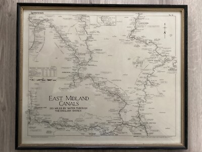Lockmaster Maps No 14 East Midland Canals Map 1982 ed. Framed | eBay UK