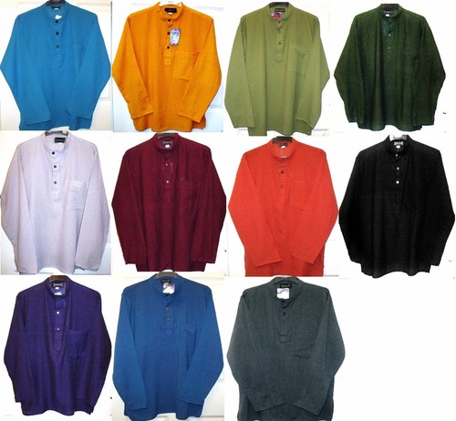 MENS COTTON GRANDAD NEPALESE SHIRT 