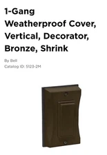 (C) Hubbell Bell 5123-2M Weatherproof Rocker Switch Cover 1-Gang Bronze METAL⚡️