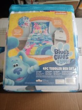 7.95 SHIP USA L/48 4 Piece Blues Clues Toddler - Crib Size Bedding Comforter Set