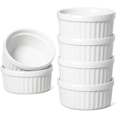 Ramekins 4 OZ Oven Safe, Creme Brulee Ramekins, Pudding Custard Cups Souffle Ram