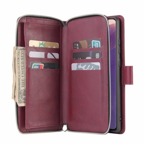 Zipper Leather Wallet Case For Samsung A14 A71 A53 A12 A32 A42 A13 A51 A33 5G - Picture 51 of 65