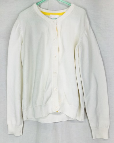 Hanna Anderson White Button Cardigan 