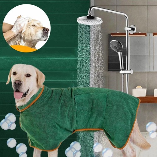 Dog Microfibre Bathrobe Dog Towel Wrap Super-Absorbent Dog Drying Coat Bath Robe - 第 9/17 張圖片