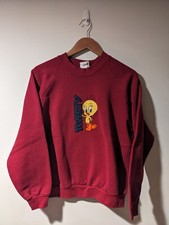 Vintage 1996 Tweety Bird Looney Tunes Red Large Sweatshirt