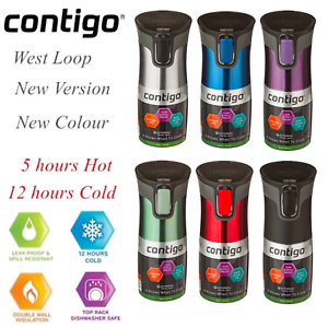 New Contigo West Loop Thermos Coffee Water Travel Mug Drink Flask Autoseal 473ml 