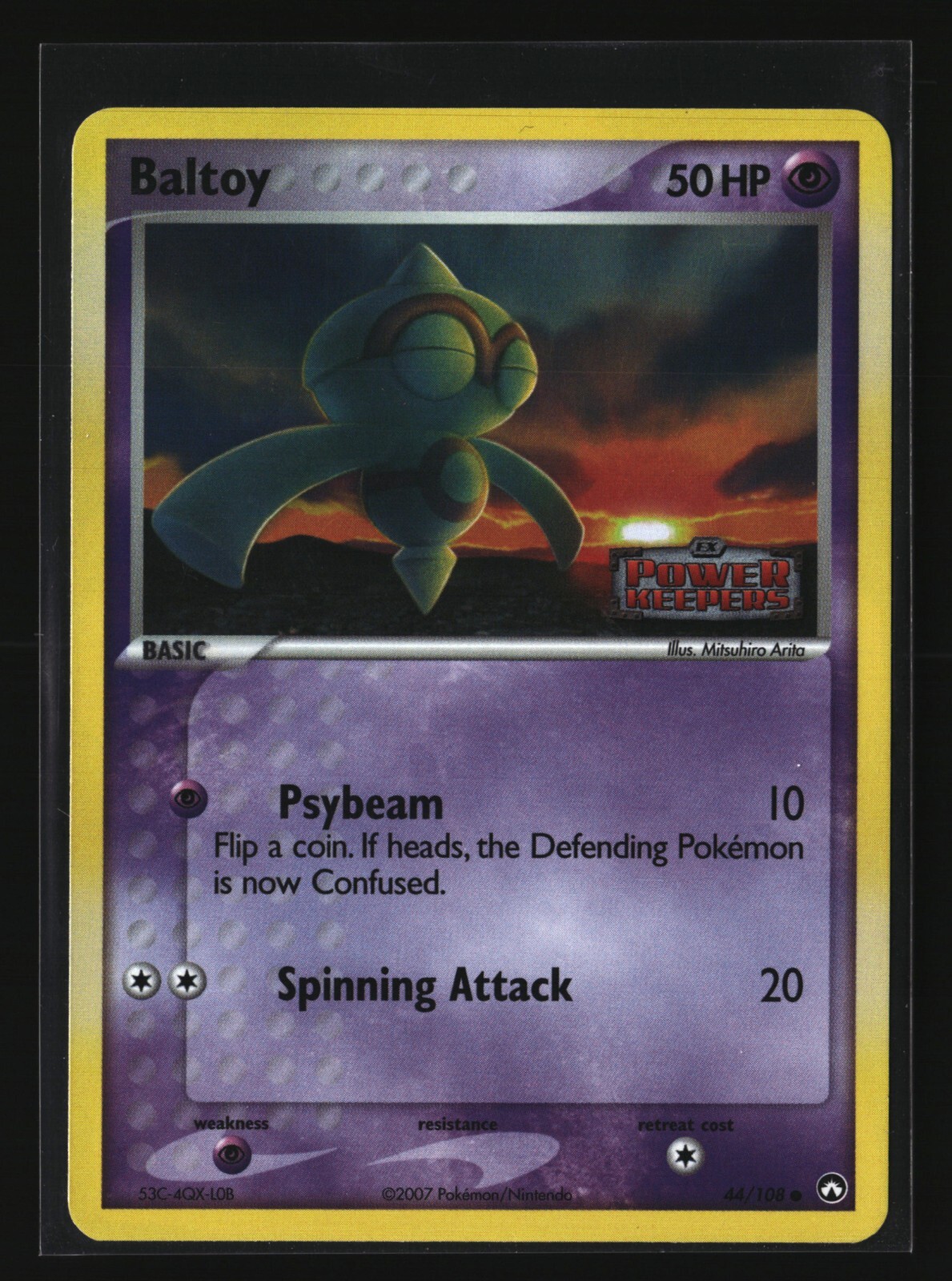 Pokemon BALTOY 44/108 Stamped Reverse Holo (2007 Power Keepers) LP/Light Play