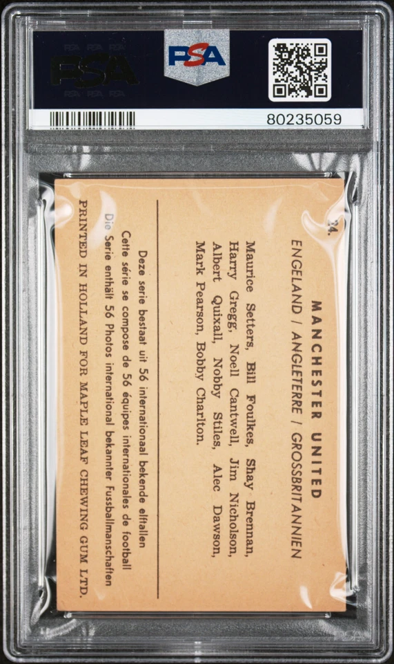 1960 Maple Leaf Football Teams 24 Manchester United PSA 3 Charlton Nobby Stiles - Imagem 2 de 2