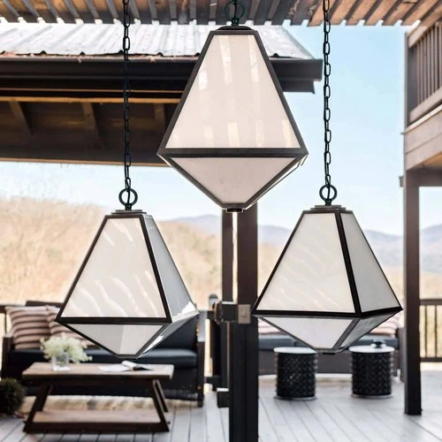 Glacier 14" Wide Black Charcoal Indoor-Outdoor Pendant Light - Picture 6 of 8