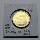 ERROR 2012 Grey Cup Doubling on Date 2012 CANADA $1 Dollar Loonie L151