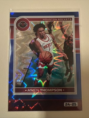 2024-25 Hoops Basketball Amen Thompson #151 Blue Explosion /59 Houston Rockets