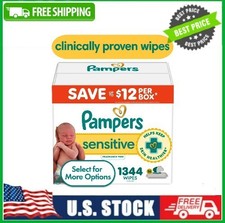 Pampers Sensitive Baby Wipes Unscented, 16 Pack, 1344 Total Count